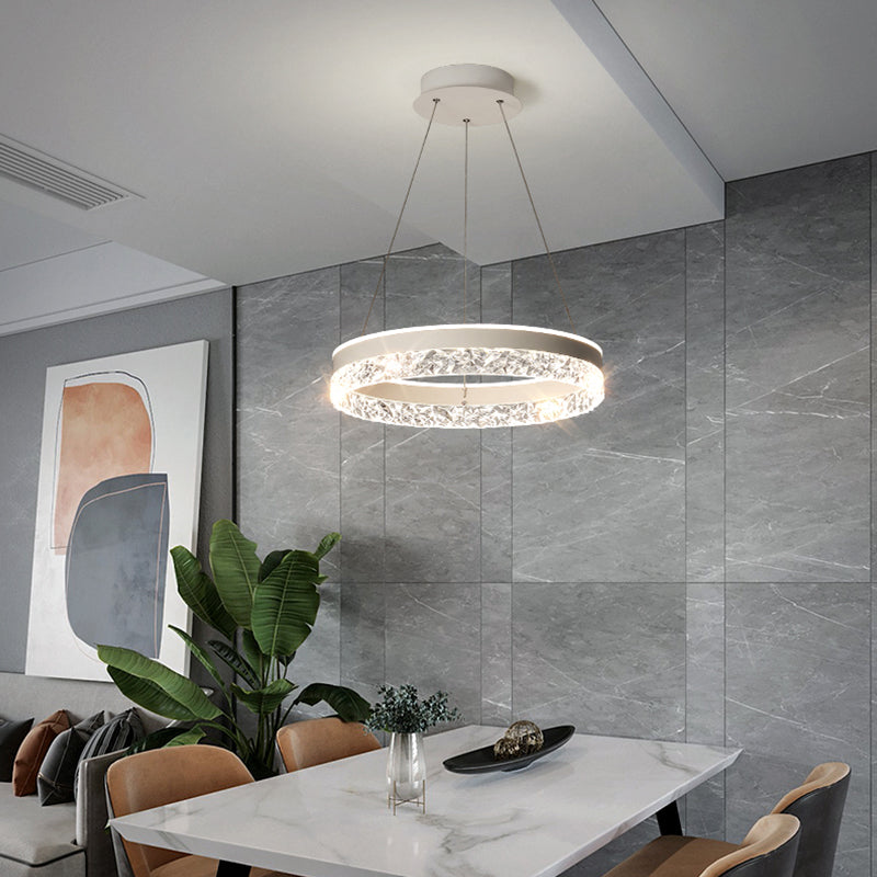 Circle Shape Metal Pendant Light Fixture Modern Style Single Light Hanging Light Fixture