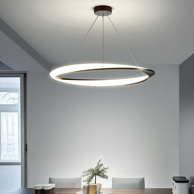 Circle Shape Metal Pendant Light Fixture Modern Single Light Hanging Light Fixture