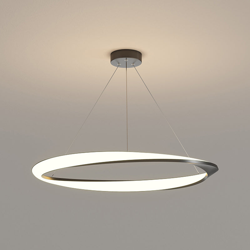 Circle Shape Metal Pendant Light Fixture Modern Single Light Hanging Light Fixture