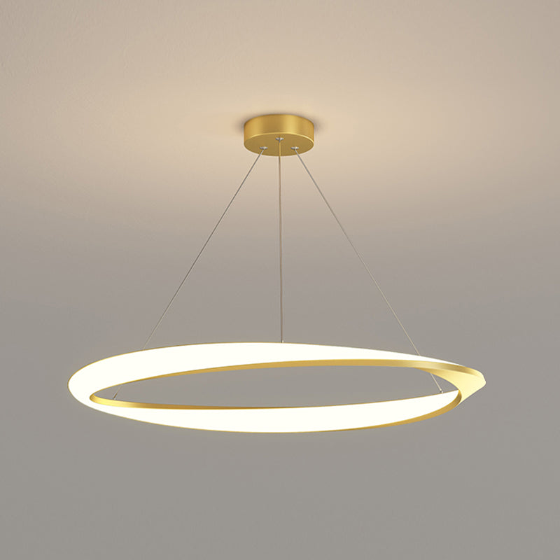 Circle Shape Metal Pendant Light Fixture Modern Single Light Hanging Light Fixture