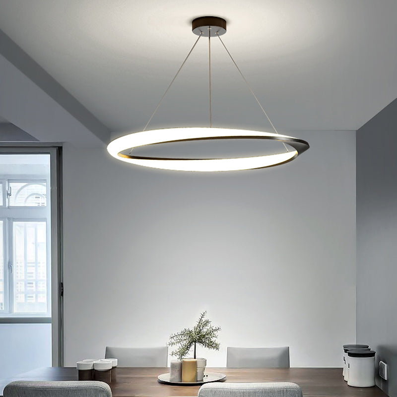 Circle Shape Metal Pendant Light Fixture Modern Single Light Hanging Light Fixture