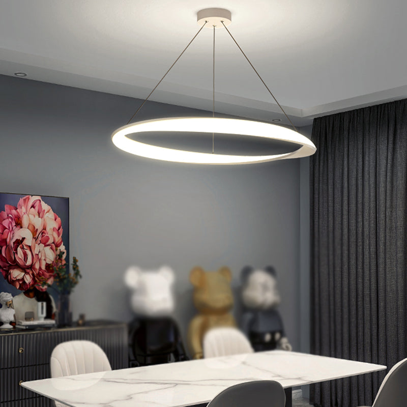 Circle Shape Metal Pendant Light Fixture Modern Single Light Hanging Light Fixture