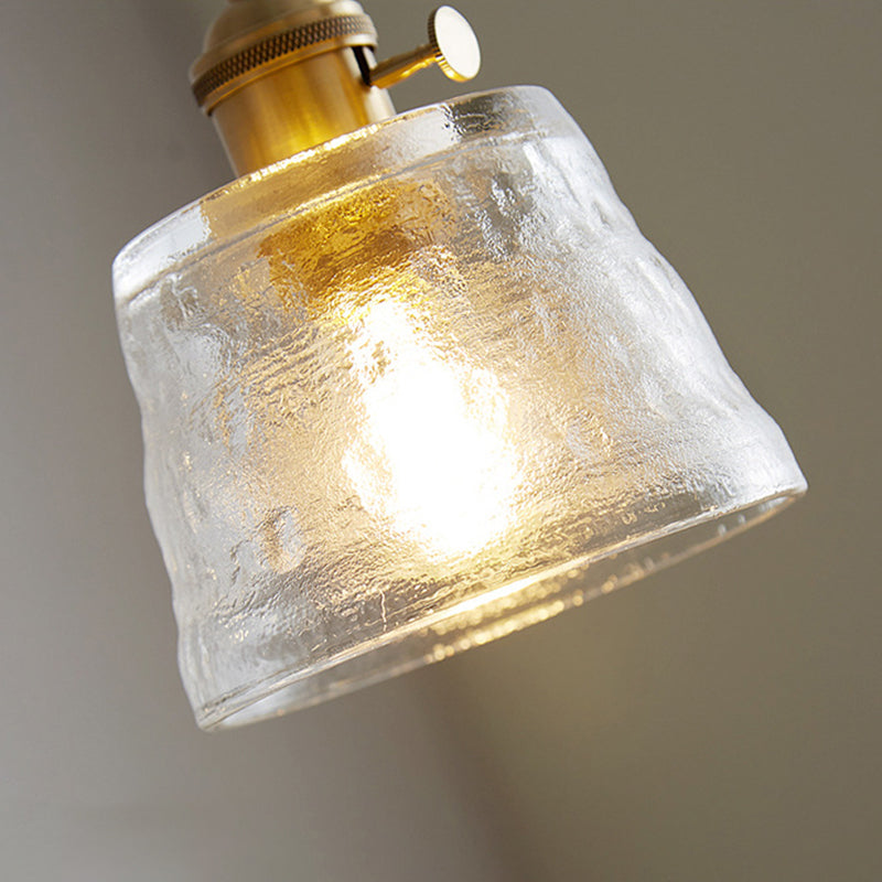 Glass Cup Shade Hanging Lights Industrial Style 1 Light Hanging Mount Fixture for Bedroom