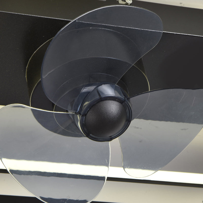 Lámpara de ventilador LED geométrico moderno de 360 ​​grados de semi flush de montaje de montaje con rubor