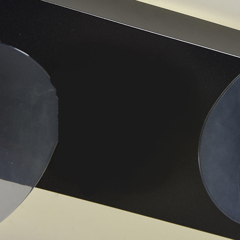Lámpara de ventilador LED geométrico moderno de 360 ​​grados de semi flush de montaje de montaje con rubor