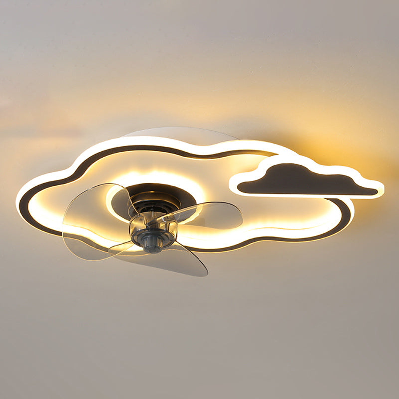 Ventilateur de plafond de style moderne Light LED MONT PLADIER LED AVEC OBRIQUE D'ACRYLIQUE POUR CHAMBRE