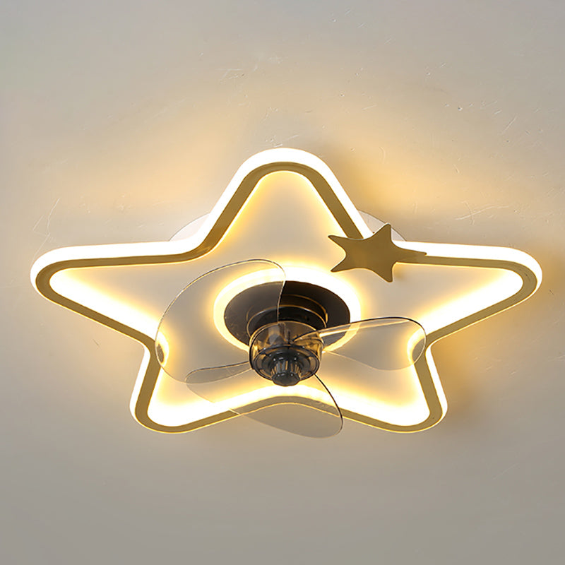 Lámpara de montaje de techo LED de ventilador de techo de estilo moderno con sombra acrílica para dormitorio