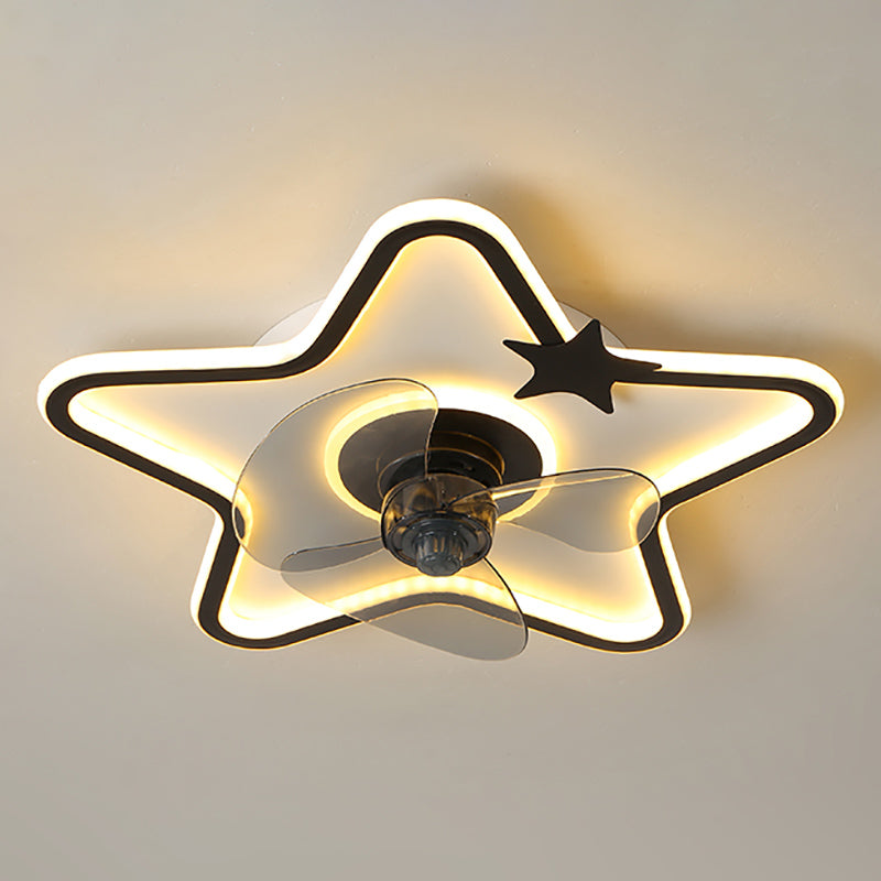 Lámpara de montaje de techo LED de ventilador de techo de estilo moderno con sombra acrílica para dormitorio