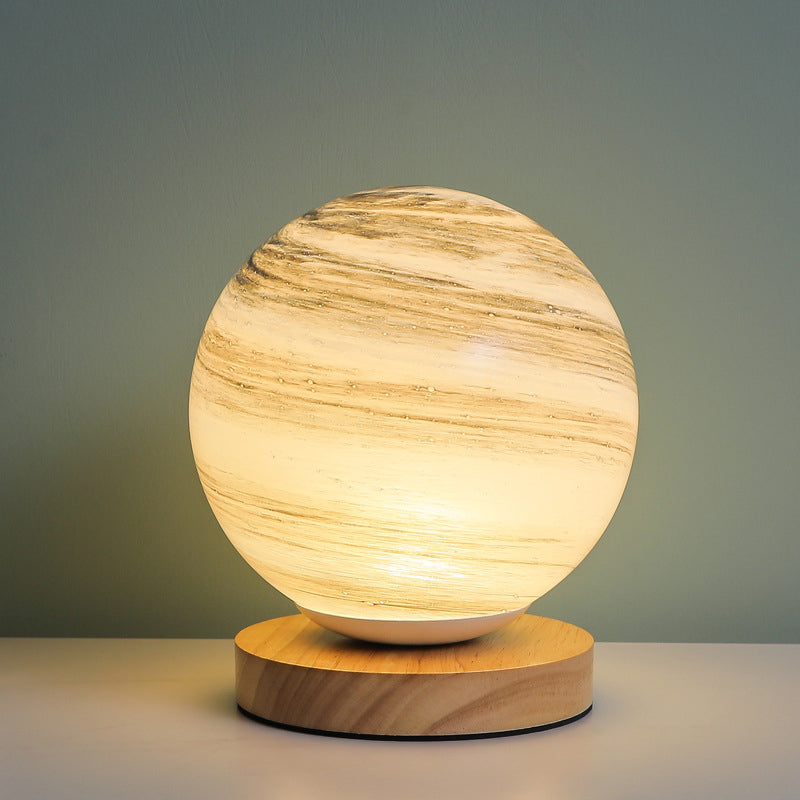 Moderne stijl tafellamp 1-licht LED-bureaulamp met glazen schaduw voor woonkamer