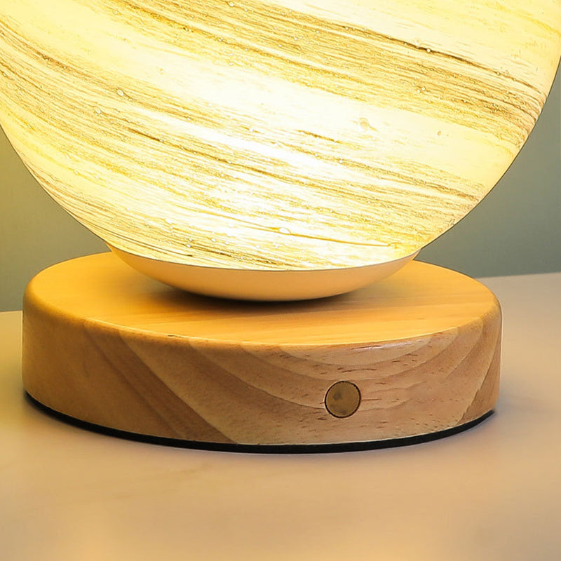 Moderne stijl tafellamp 1-licht LED-bureaulamp met glazen schaduw voor woonkamer