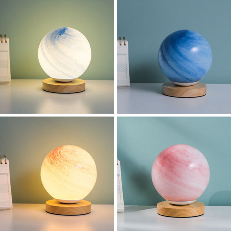 Moderne stijl tafellamp 1-licht LED-bureaulamp met glazen schaduw voor woonkamer
