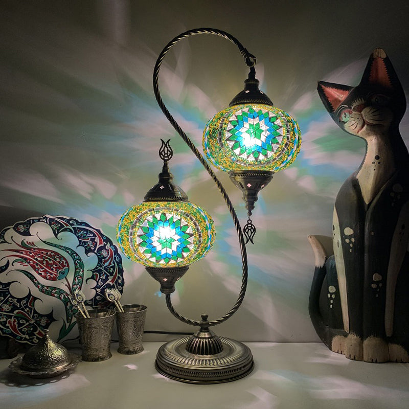 Modern Style Teardrop Shape Table Lighting Glass 2 Light Table Lamp for Bedroom