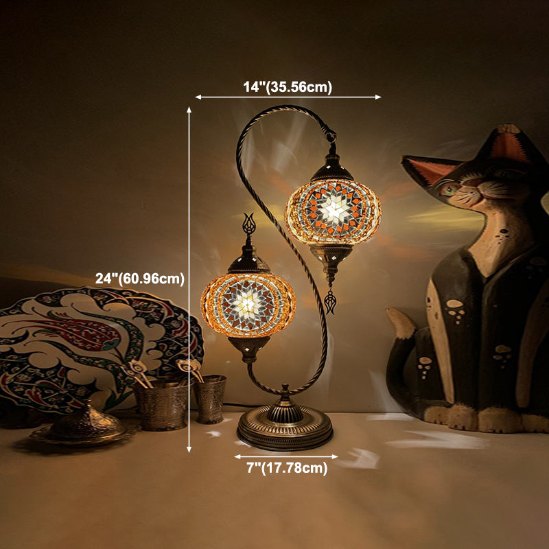 Modern Style Teardrop Shape Table Lighting Glass 2 Light Table Lamp for Bedroom