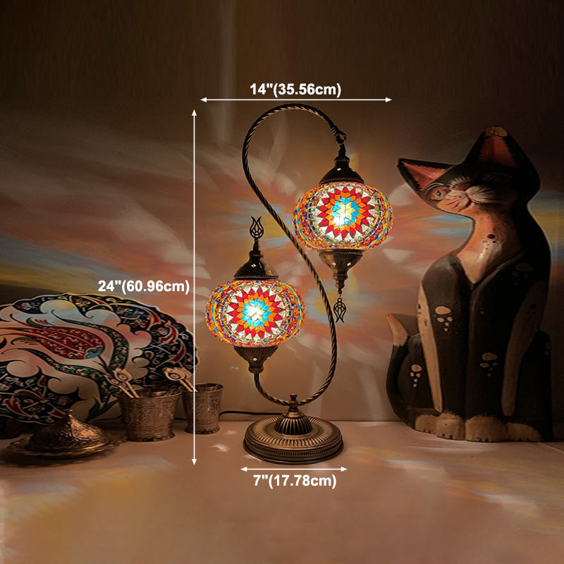 Modern Style Teardrop Shape Table Lighting Glass 2 Light Table Lamp for Bedroom