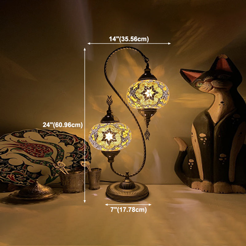 Modern Style Teardrop Shape Table Lighting Glass 2 Light Table Lamp for Bedroom