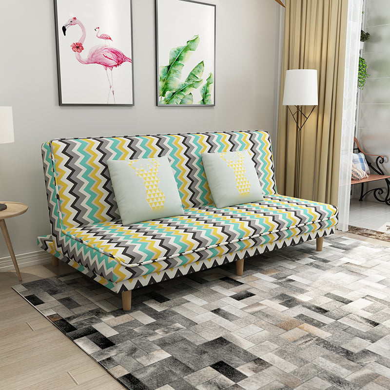 Fabric Adjustable Sleeper Sofa Split Back 59"/66.93"/70.87" Wide Armless Sofa Bed
