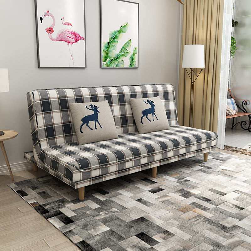 Fabric Adjustable Sleeper Sofa Split Back 59"/66.93"/70.87" Wide Armless Sofa Bed