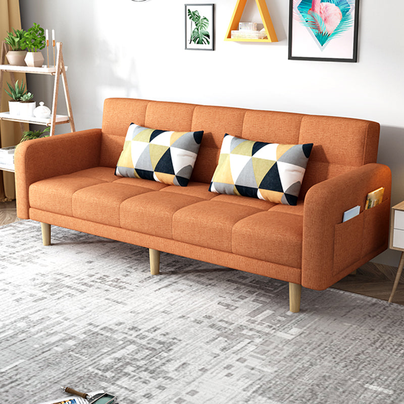 Modern Linen Tufted Sofa Bed 31"H Convertible Sofa with Square Arm