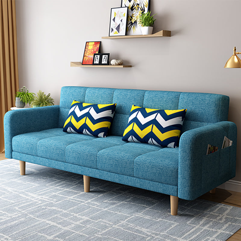 Modern Linen Tufted Sofa Bed 31"H Convertible Sofa with Square Arm