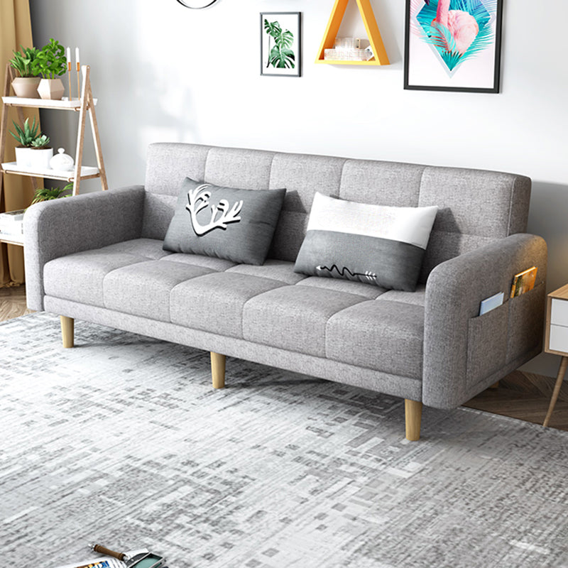 Modern Linen Tufted Sofa Bed 31"H Convertible Sofa with Square Arm