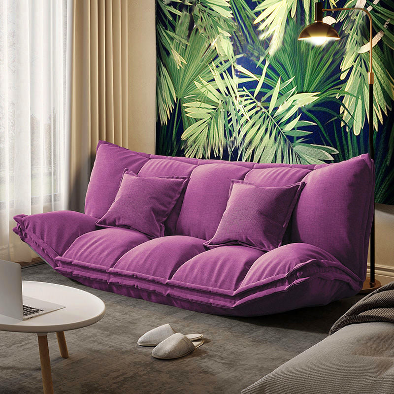 Contemporary Tight Back Convertible Sleeper Sofa Solid Color Fabric Armless Sofa
