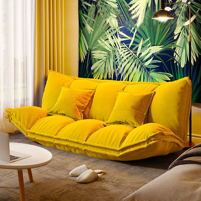 Contemporary Tight Back Convertible Sleeper Sofa Solid Color Fabric Armless Sofa