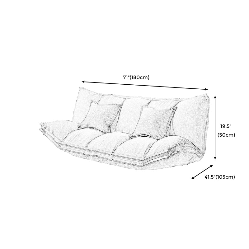 Contemporary Tight Back Convertible Sleeper Sofa Solid Color Fabric Armless Sofa