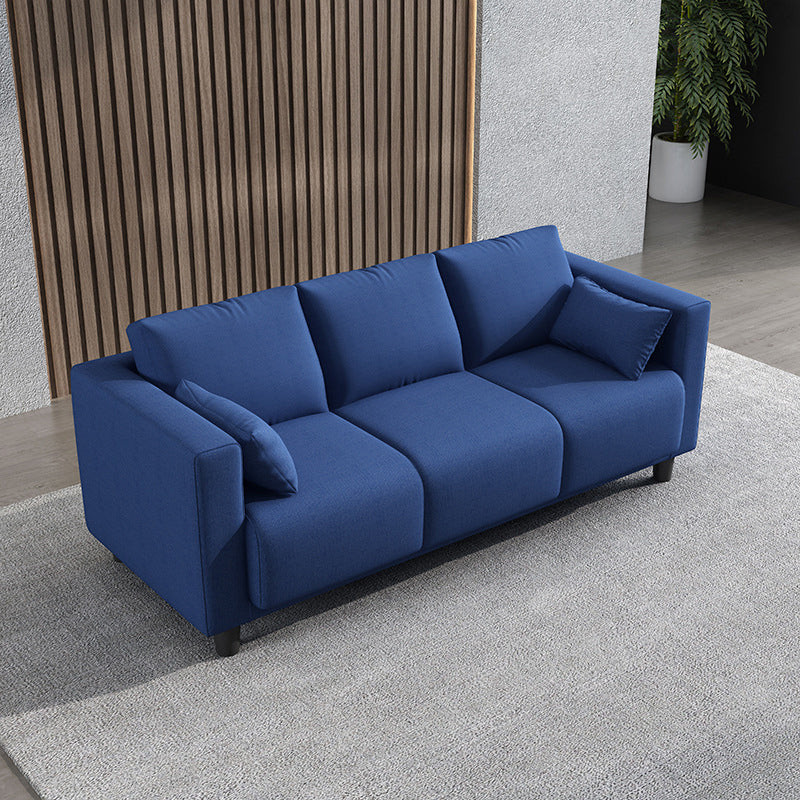Modern Faux Leather/Linen Sofa Square Arm Couch for Living Room