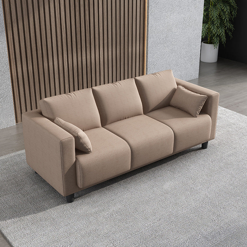 Modern Faux Leather/Linen Sofa Square Arm Couch for Living Room