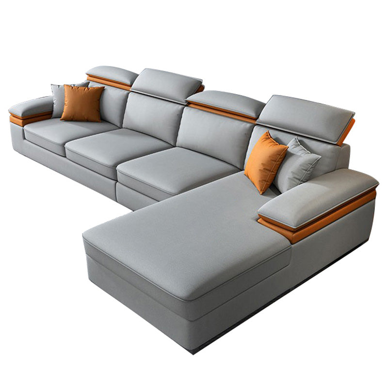 118.11"L x 66.93"W x 37.4"H Modern Fabric Sectional Cushion Back  Sofa and Chaise