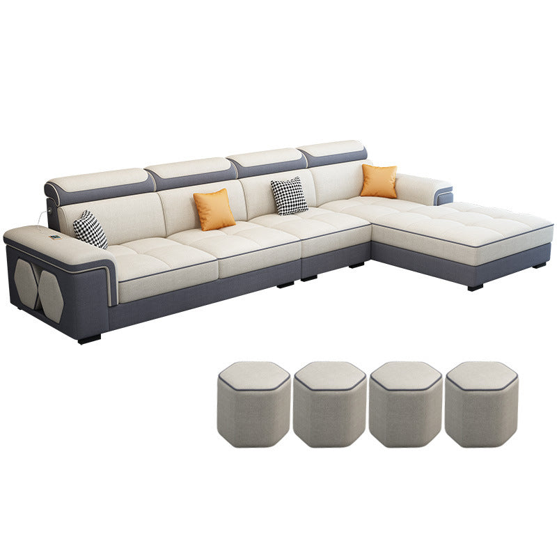 Contemporary L-shape Sectional Right Hand Facing Sofa and Chaise for Living Room