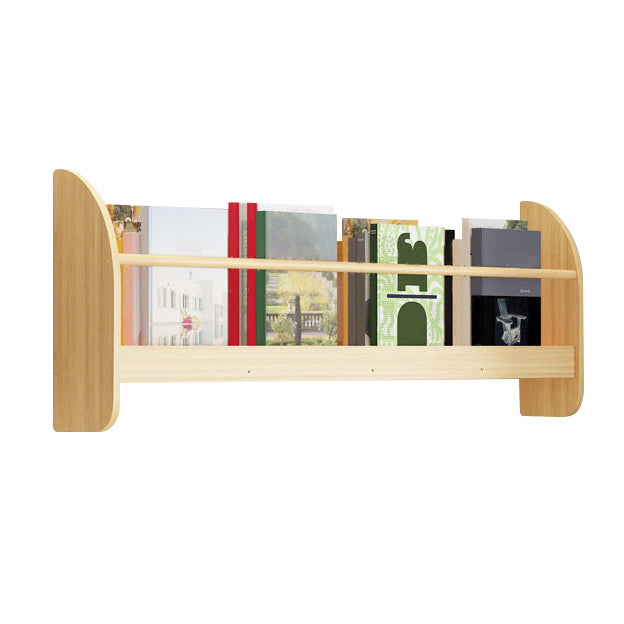 Pine Wood Wall Mounted Bookshelf Natural Scandinavian Bookcase for Bedroom