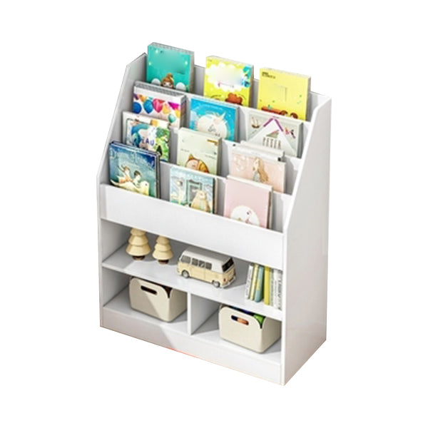 Manufactured Wood Ladder Bookshelf Scandinavian Vertical Closed Back Bookcase