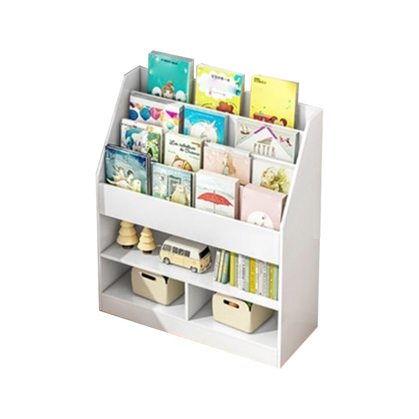 Manufactured Wood Ladder Bookshelf Scandinavian Vertical Closed Back Bookcase