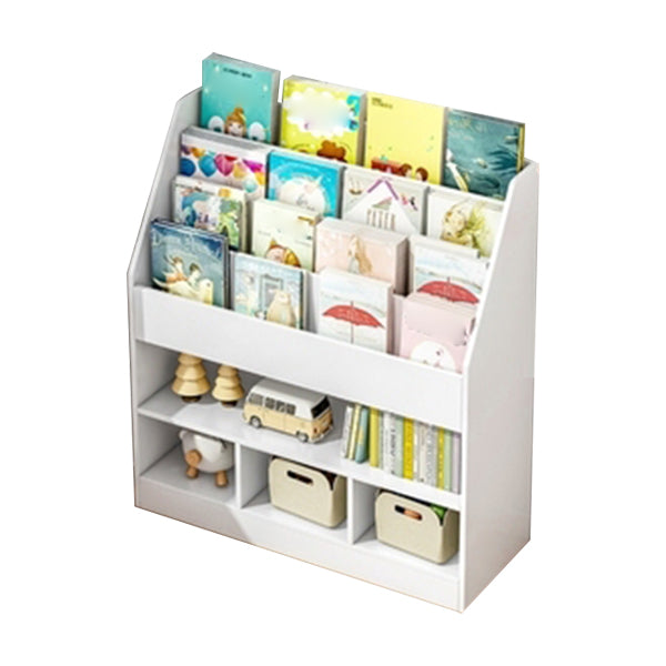Manufactured Wood Ladder Bookshelf Scandinavian Vertical Closed Back Bookcase