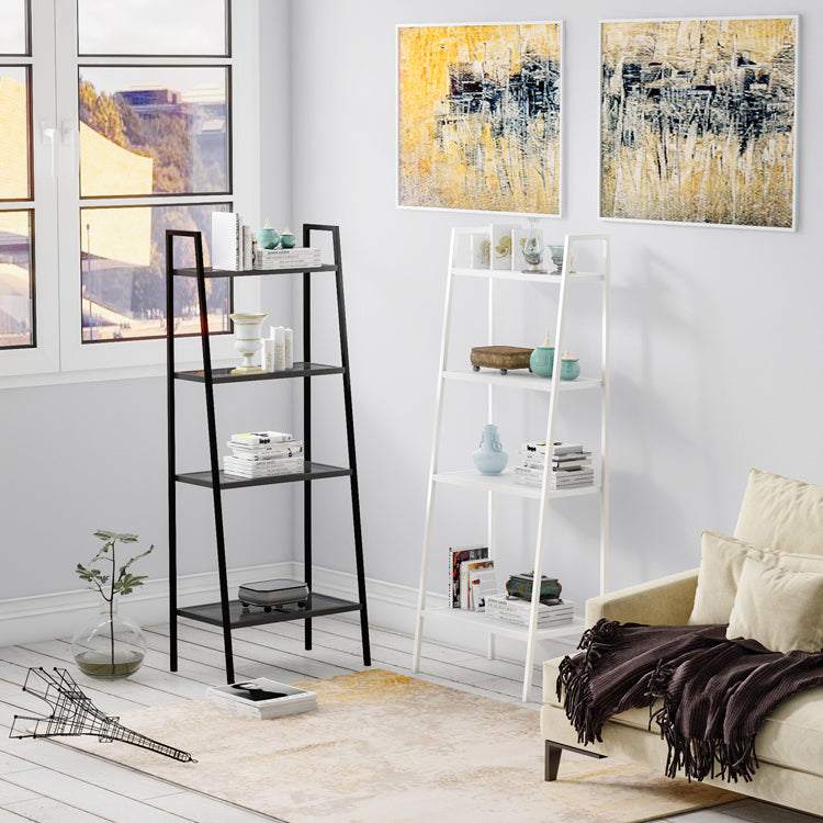 Scandinavian Open Ladder Bookshelf Metal Bookcase for Living Room