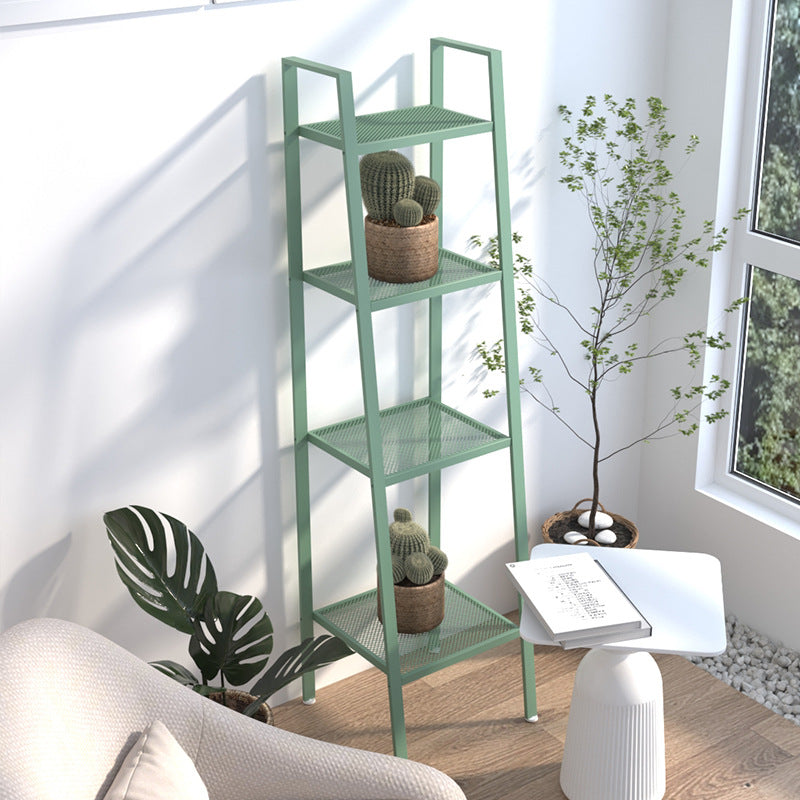 Scandinavian Open Ladder Bookshelf Metal Bookcase for Living Room