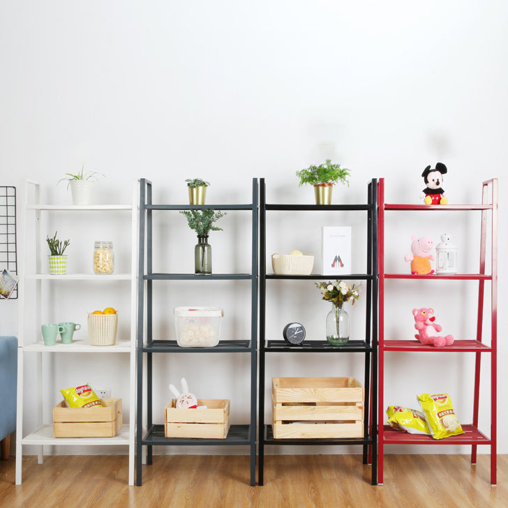 Scandinavian Open Ladder Bookshelf Metal Bookcase for Living Room