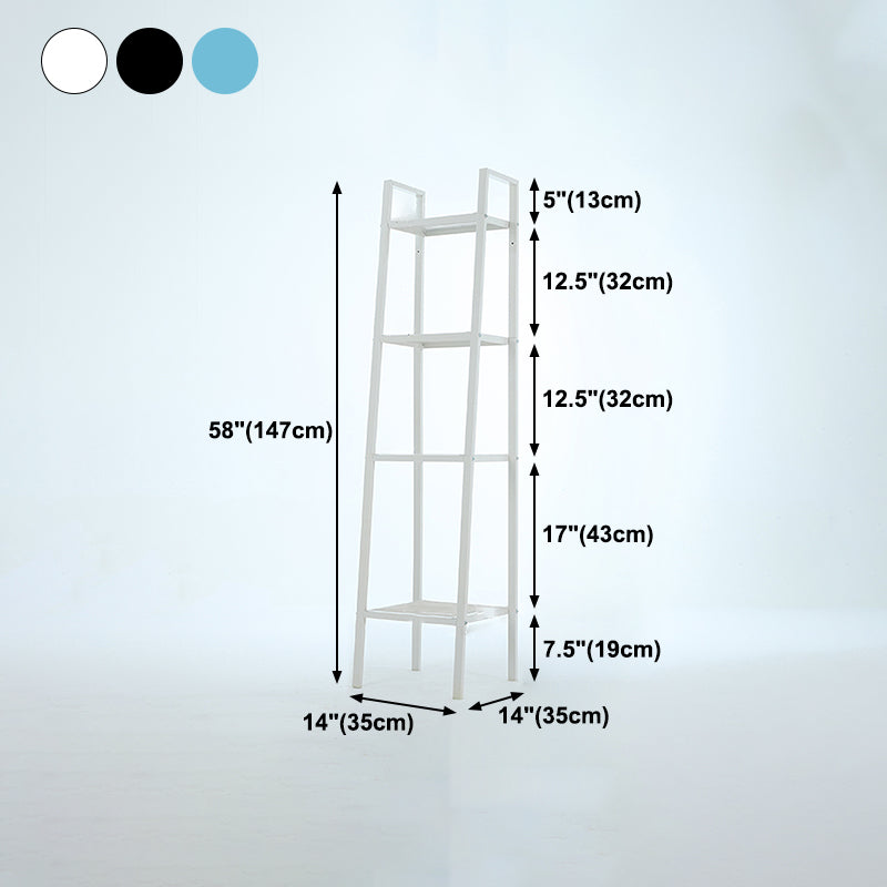Scandinavian Open Ladder Bookshelf Metal Bookcase for Living Room