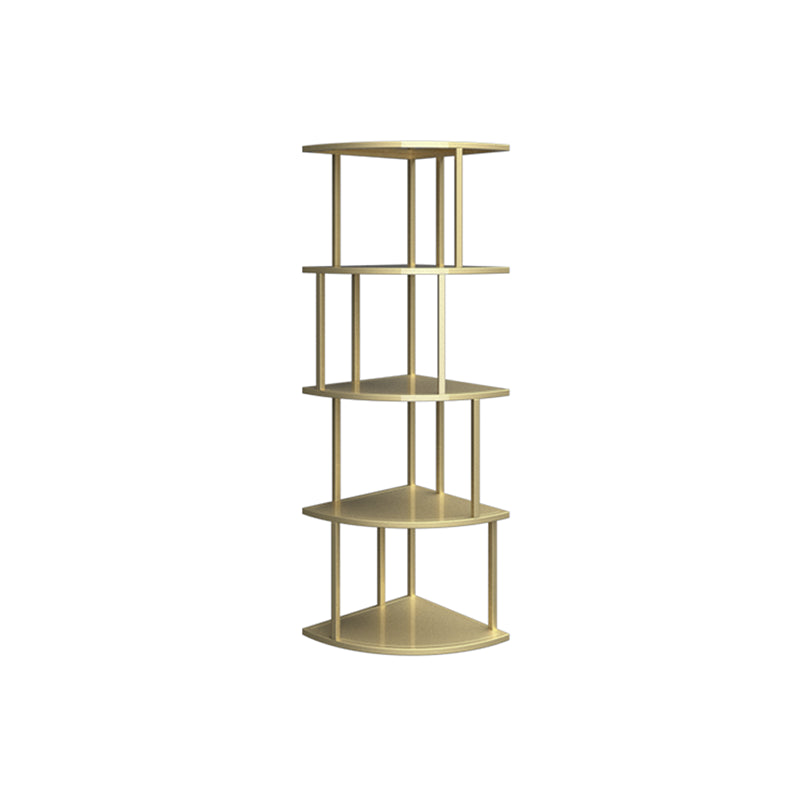 Scandinavian Iron Corner Bookshelf Vertical Open Bookcase for Bedroom
