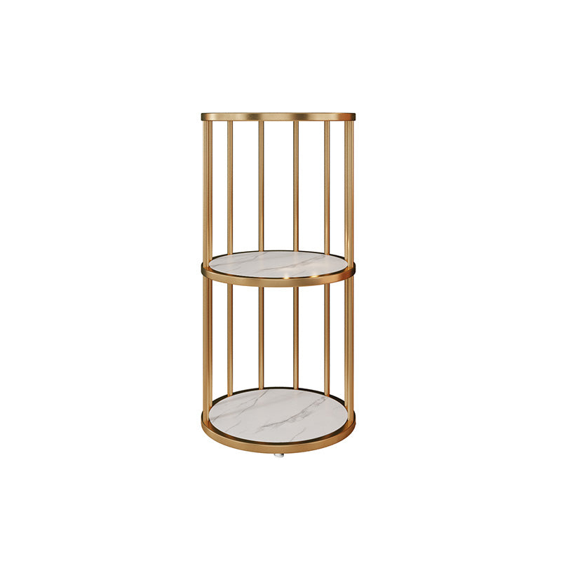 Scandinavian Open Corner Bookshelf with Metal Frame Manufactured Wood Bookcase