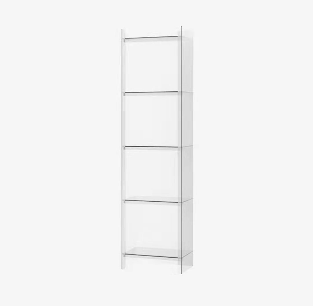 Acrylic Bookshelf Scandinavian Style Closed Back Bookcase for Home Office Study Room