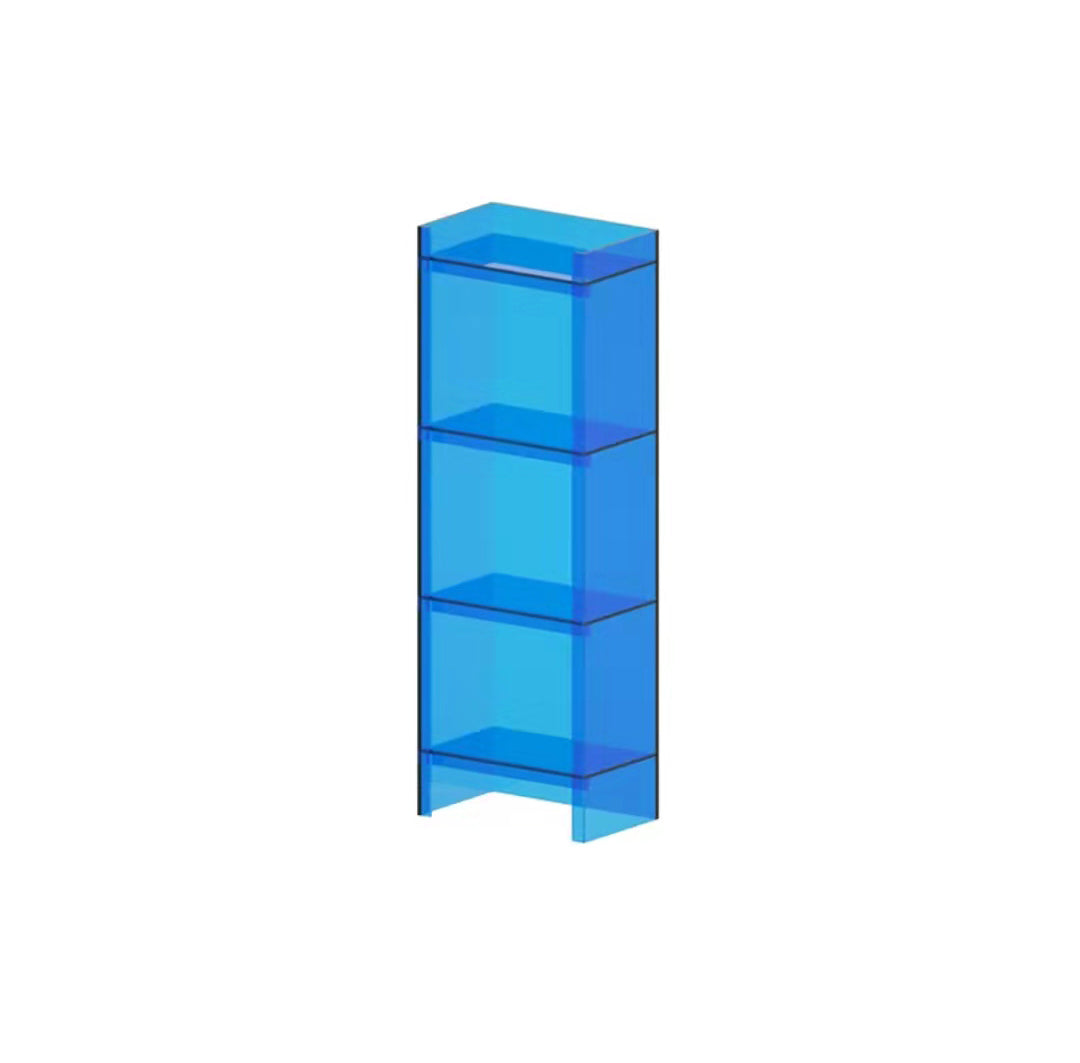 Acrylic Bookshelf Scandinavian Style Closed Back Bookcase for Home Office Study Room