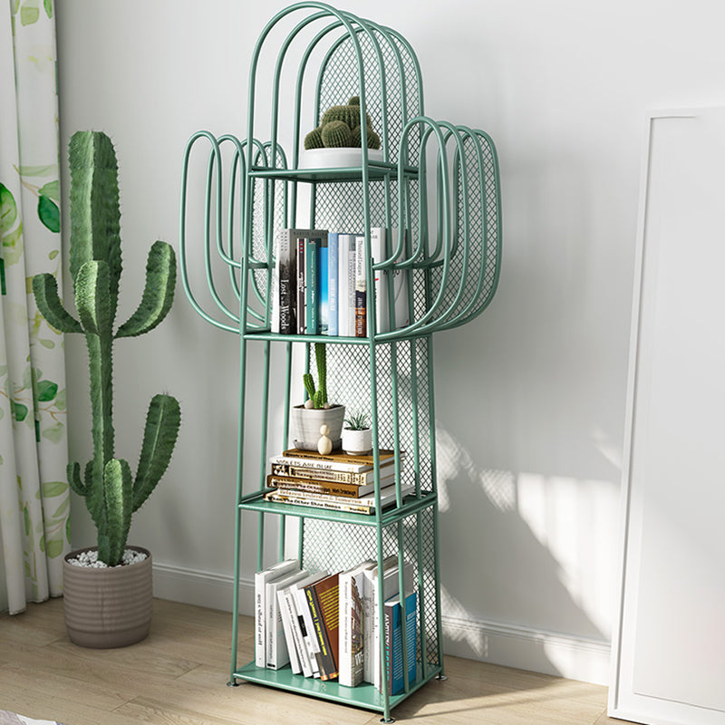 Glam Style Metal Bookshelf 4-shelf Closed Back Bookcase for Home