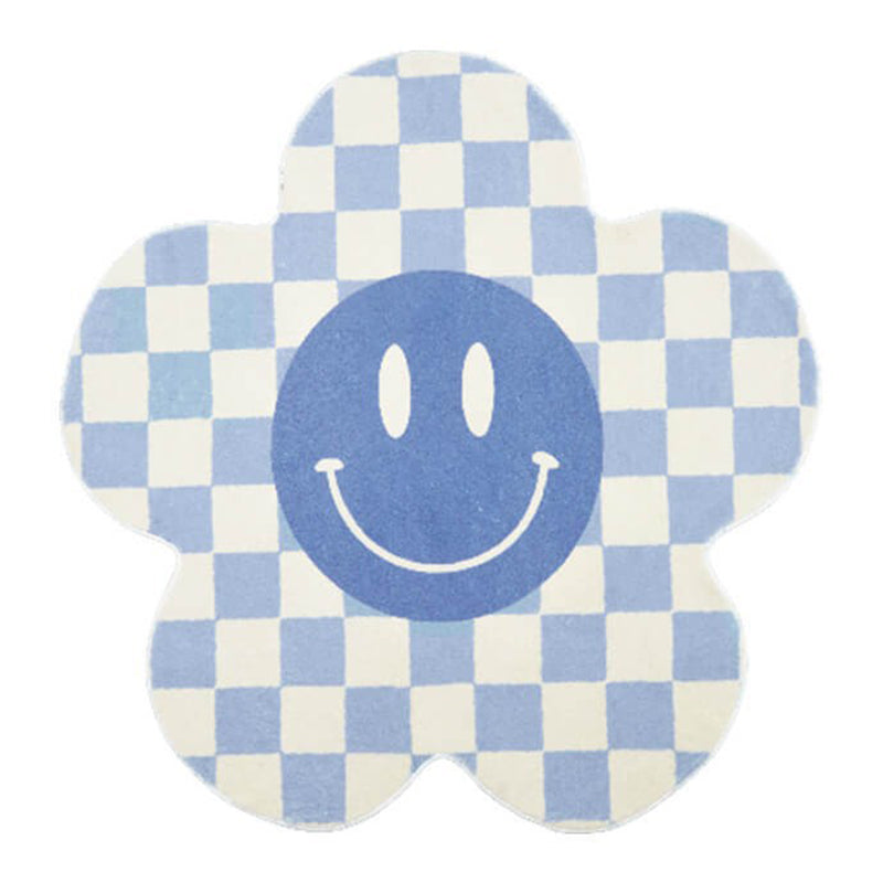 Novelty Flower Shape Rug Lattice Area Rug Polyester Easy Care Carpet for Living Room