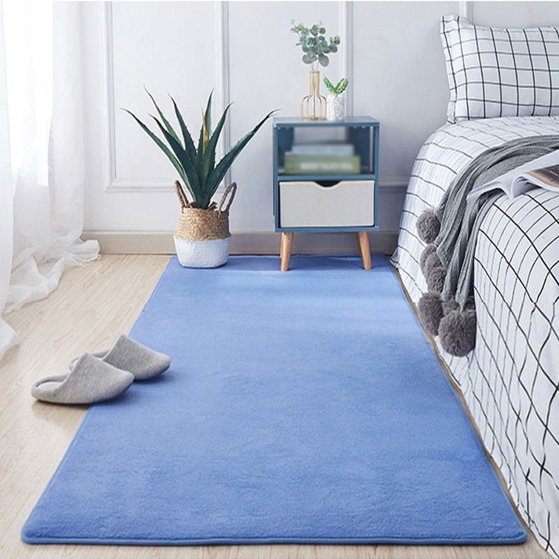 Solid Color Living Room Rug  Carpet Polyester Washable Area Rug