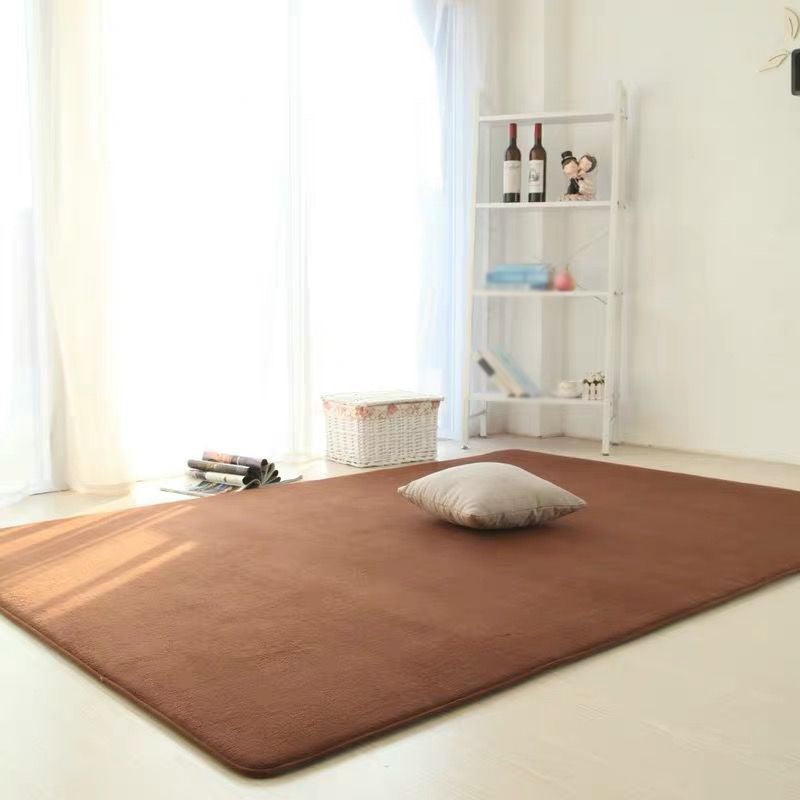 Solid Color Living Room Rug  Carpet Polyester Washable Area Rug