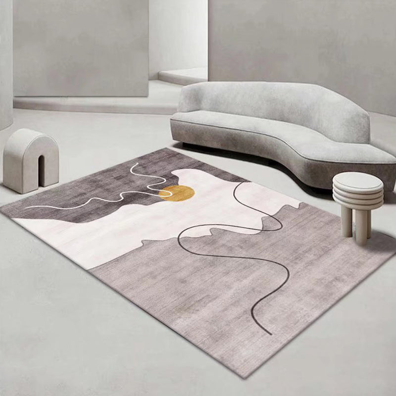 Abstract Painting Living Room Rug Color Block Carpet Washable Area Rug
