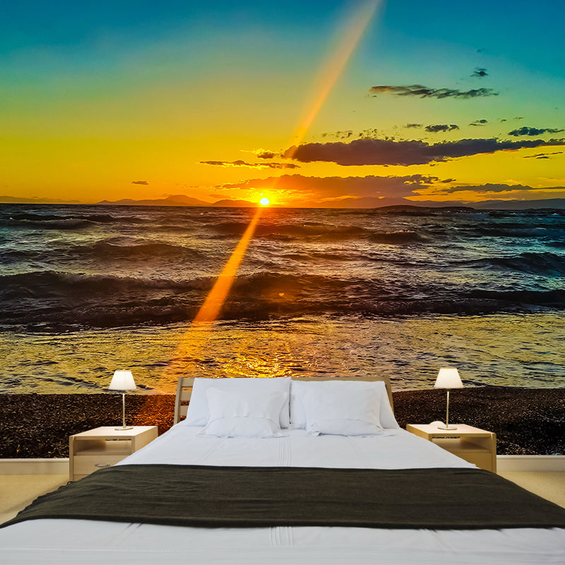 Sea Beach Photography Mural Wallpaper Environment Friendly Living Room Wall Mural