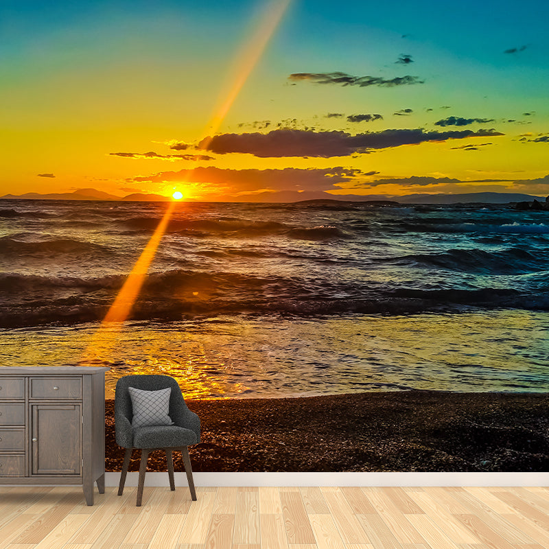 Sea Beach Photography Mural Wallpaper Environment Friendly Living Room Wall Mural